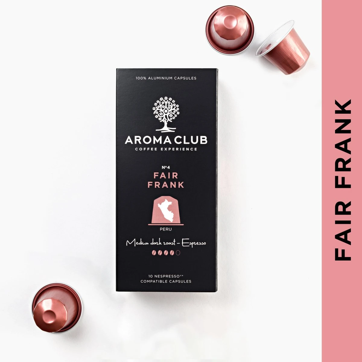 Aroma Club - Nespresso Compatible Capsules (120 St.) - No. 4 Fair Frank - Intensiteit 4/5 - Espresso - 100% Aluminium Koffiecups - Afbeelding 4