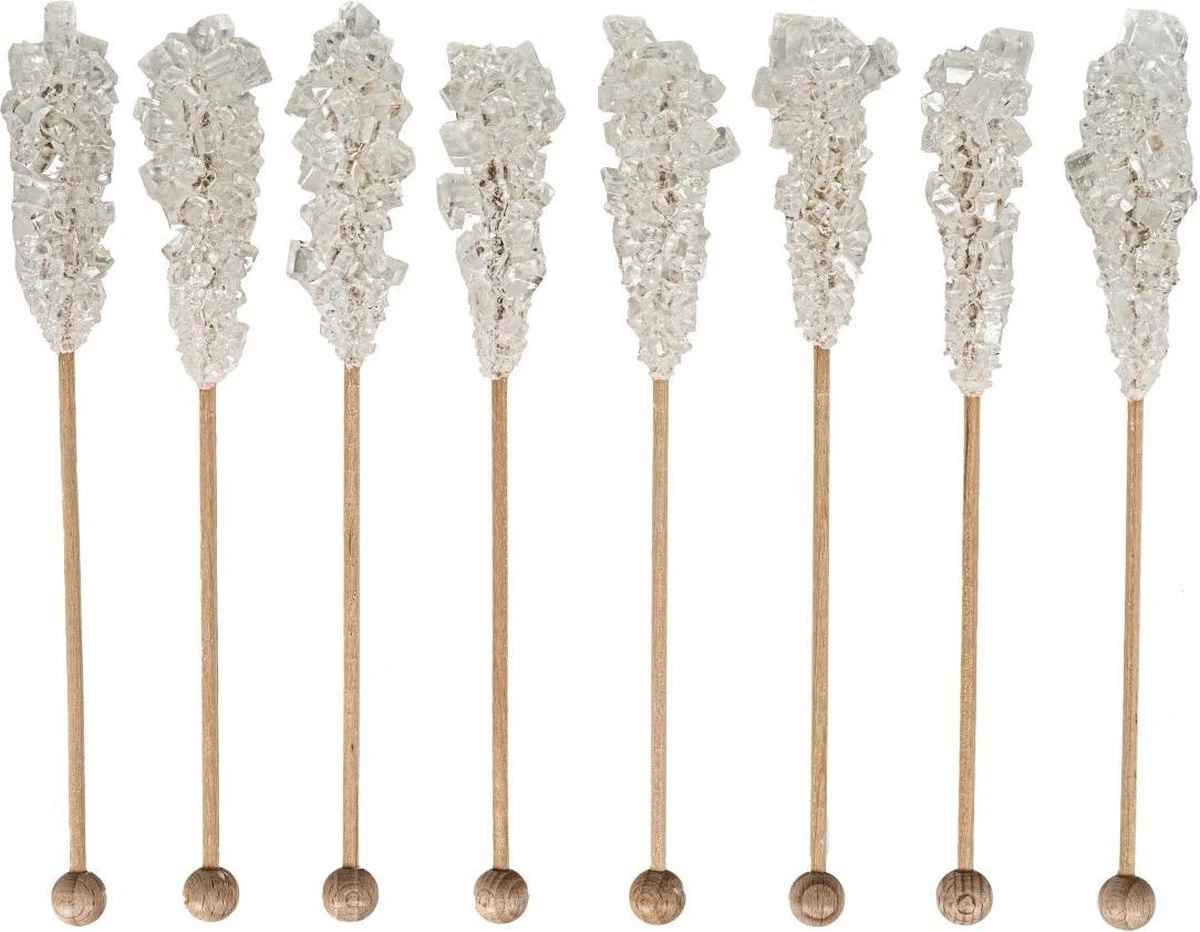 Luxe Kandijsticks - 10 Stuks - Thee - Koffie – Drank – Feest - Kandij - Sticks - Koffiesuiker - Kandij Sticks - Tafelversiering - Cadeau – Gift – Suikersticks – Cocktail - Wit - Kandijsuiker - Feestdagen - Hightea