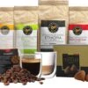 Highlands Gold - Koffiebonen Proefpakket - Koffie Cadeaupakket - 100% Arabica - Single Origin - 4 Soorten Koffie, Ambachtelijke Truffels En 2 Luxe Glazen