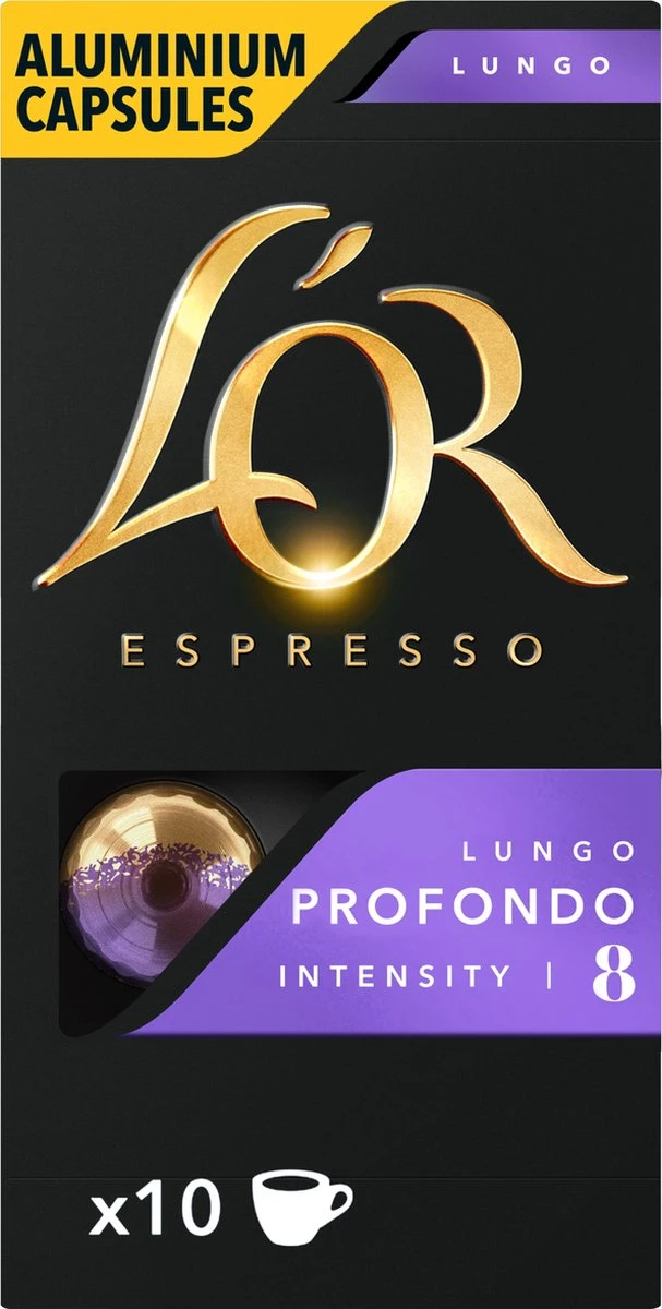 L'OR Lungo Profondo Koffiecups - Intensiteit 8/12 - 10 X 10 Capsules - Afbeelding 9