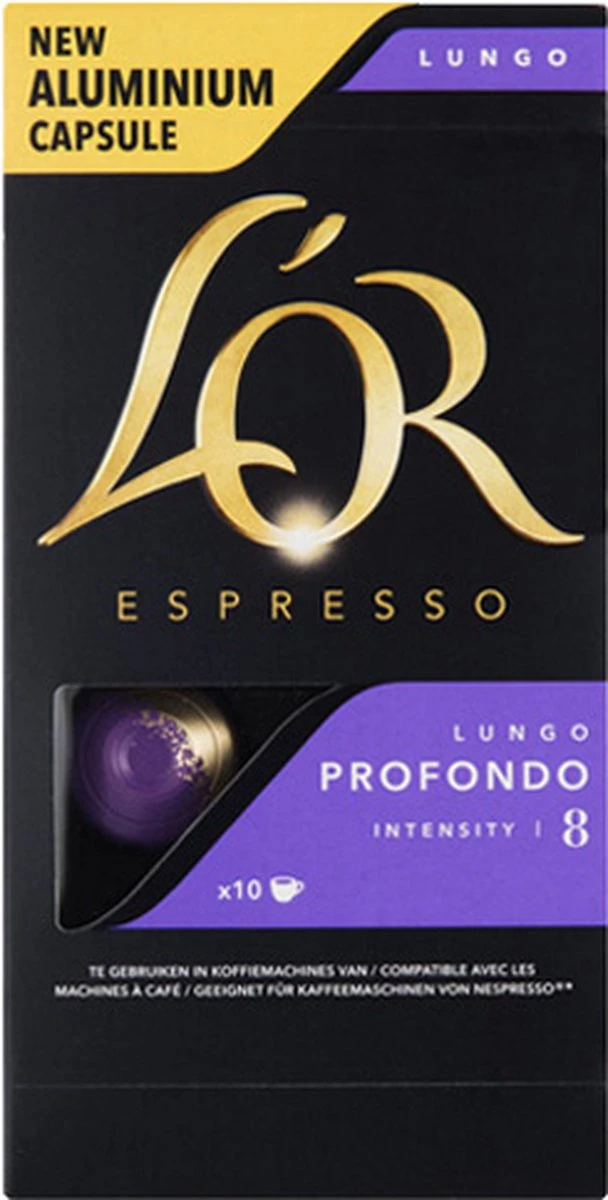 L'OR Lungo Profondo Koffiecups - Intensiteit 8/12 - 10 X 10 Capsules - Afbeelding 11
