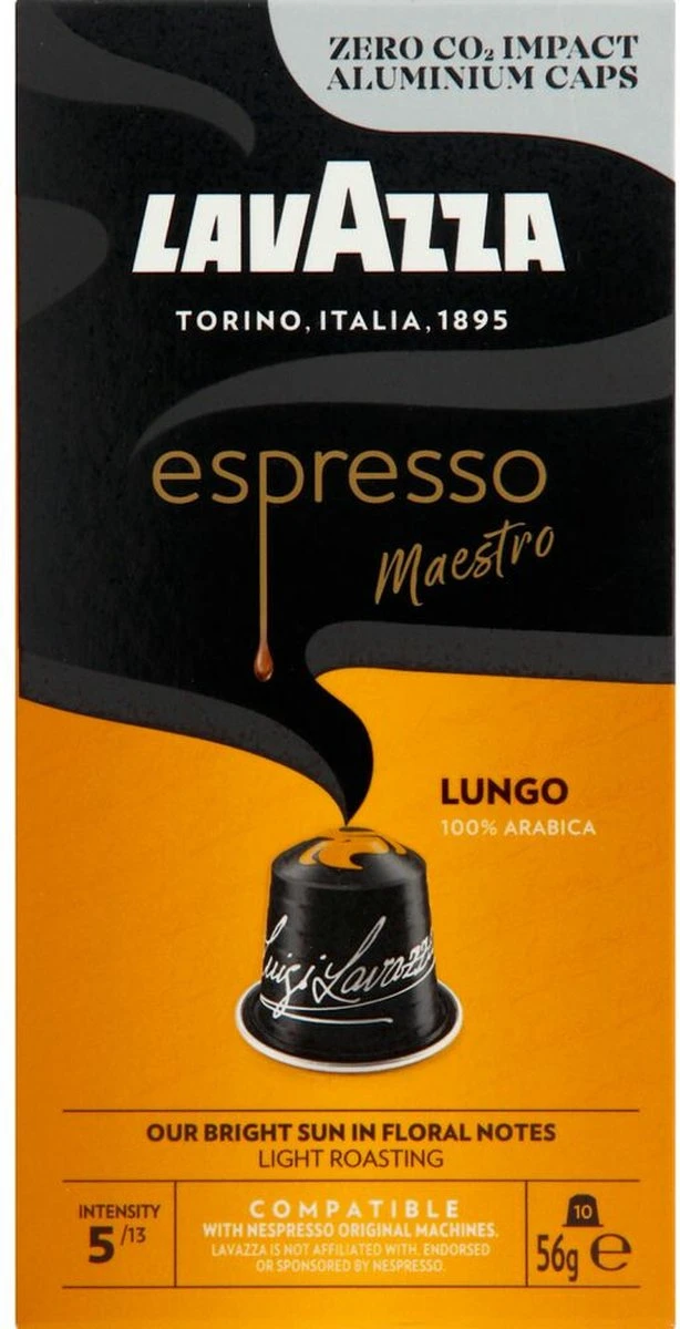 Lavazza Espresso Lungo - Aluminium Nespresso Capsules - 10 Stuks - Afbeelding 5