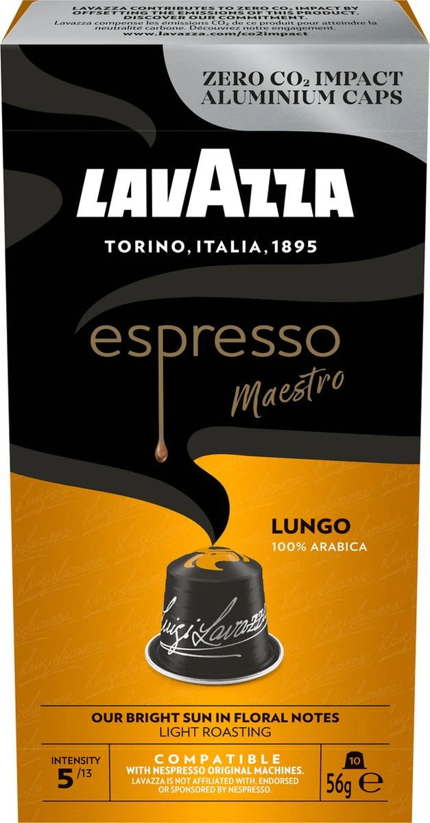 Lavazza Espresso Lungo - Aluminium Nespresso Capsules - 10 Stuks - Afbeelding 7