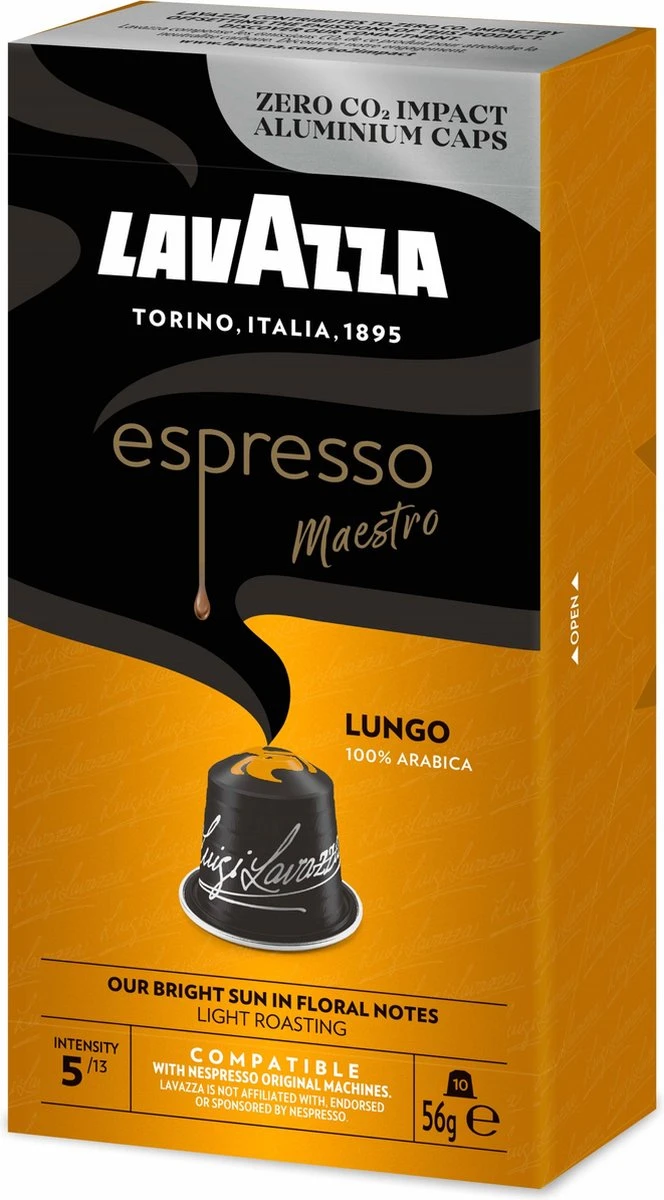 Lavazza Espresso Lungo - Aluminium Nespresso Capsules - 10 Stuks - Afbeelding 4