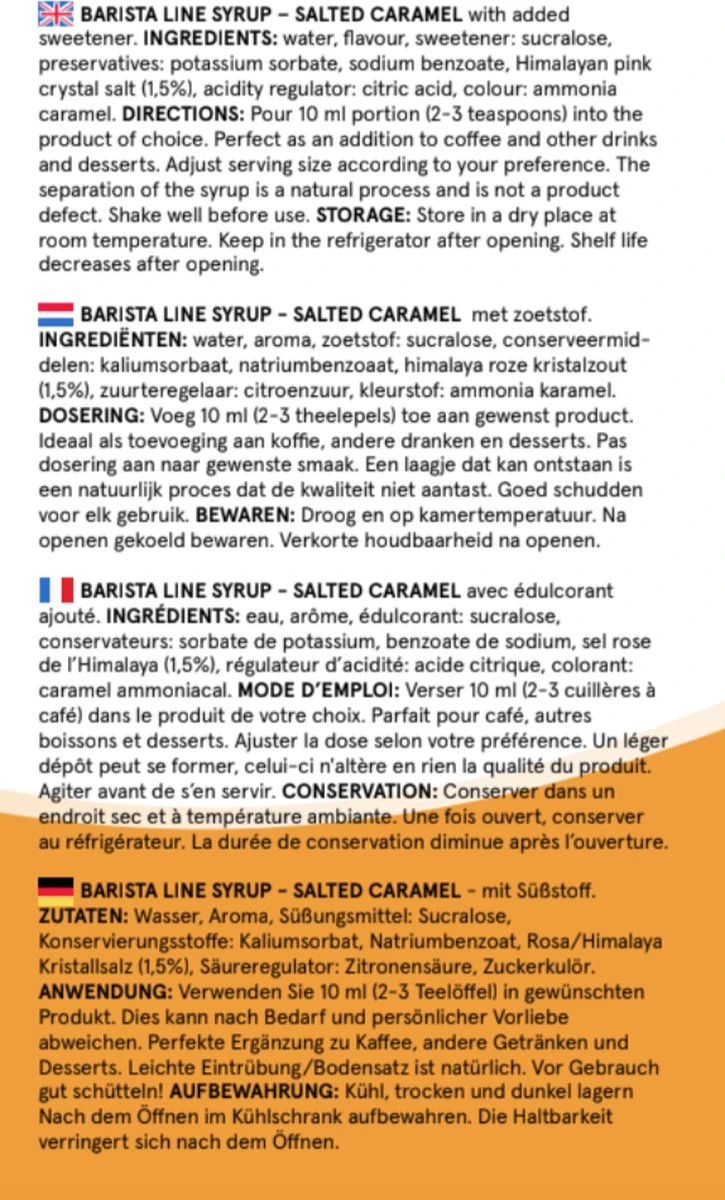 Fitcy | Koffiesiroop | Salted Caramel | Barista Syrup | Zero | Vegan | Vetvrij | Suikervrij | Keto-vriendelijk | Koffie | Siroop | MET DOSEERPOMP | 1L - Afbeelding 5