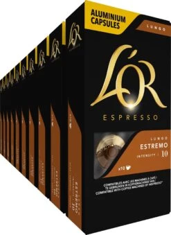 L'OR Lungo Estremo Koffiecups - Intensiteit 10/12 - 10 X 10 Capsules