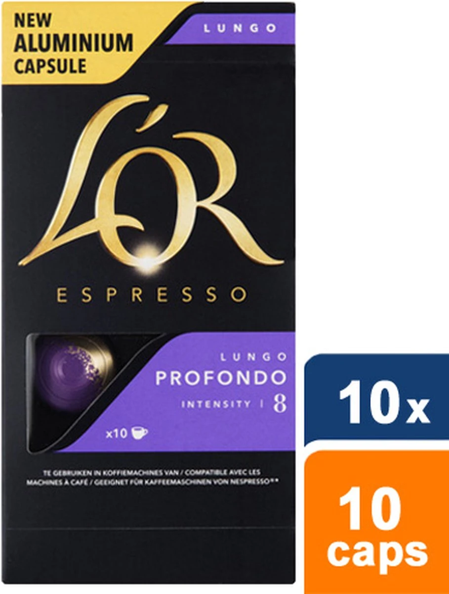 L'OR Lungo Profondo Koffiecups - Intensiteit 8/12 - 10 X 10 Capsules - Afbeelding 12