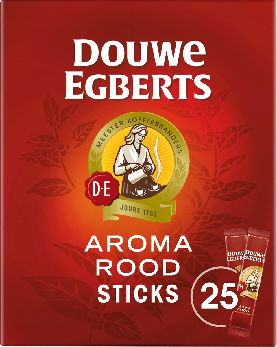 Douwe Egberts Aroma Rood Sticks Oploskoffie - 6 X 25 Zakjes - Afbeelding 2
